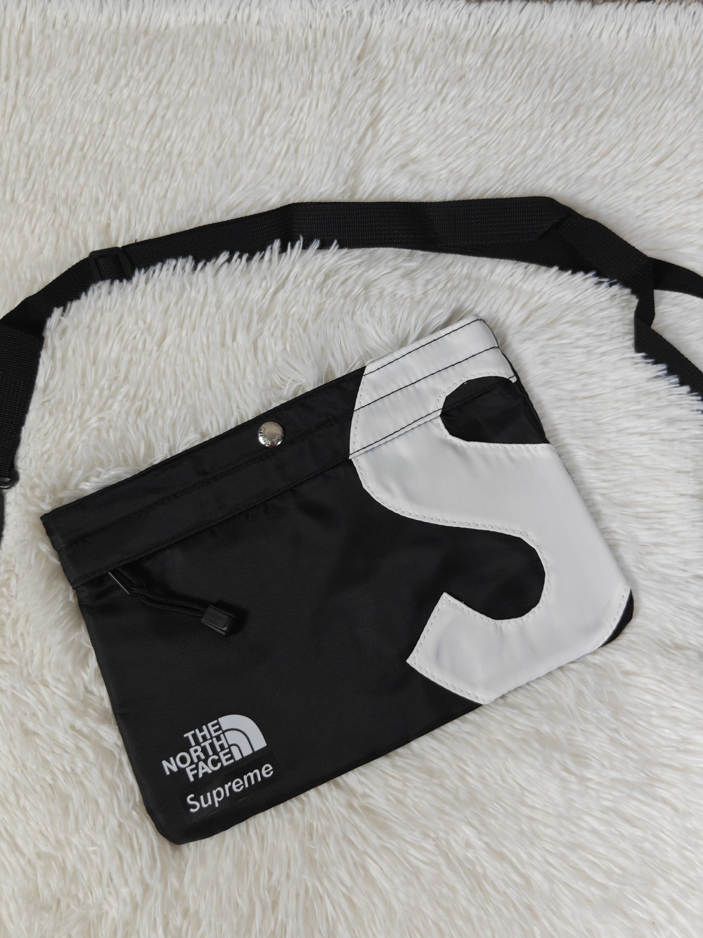 The North Face x Supreme Black and White Messenger Bag